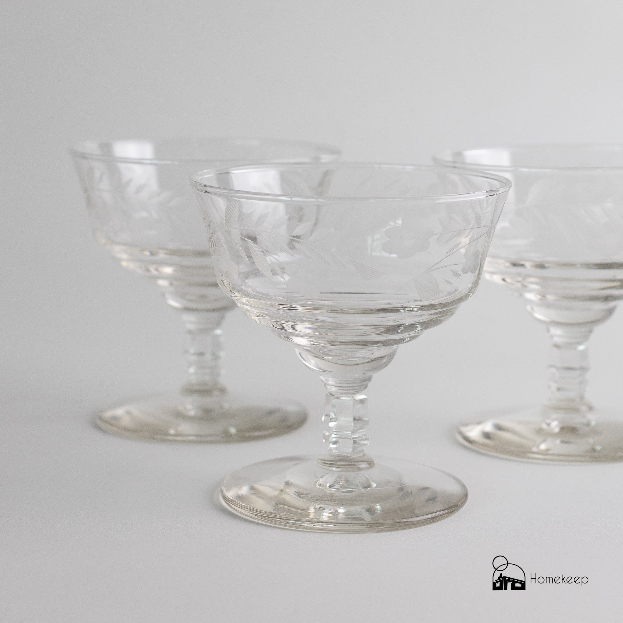 Footed Glass Dessert Dishes - Homekeep Studio