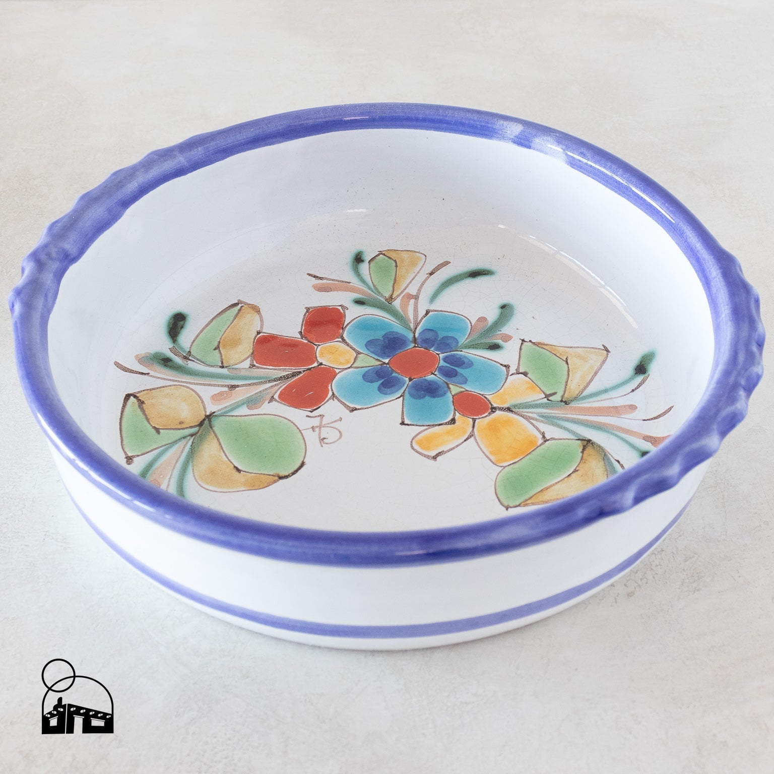 Hand - Painted Portuguese Ceramic Dish - Homekeep Studio