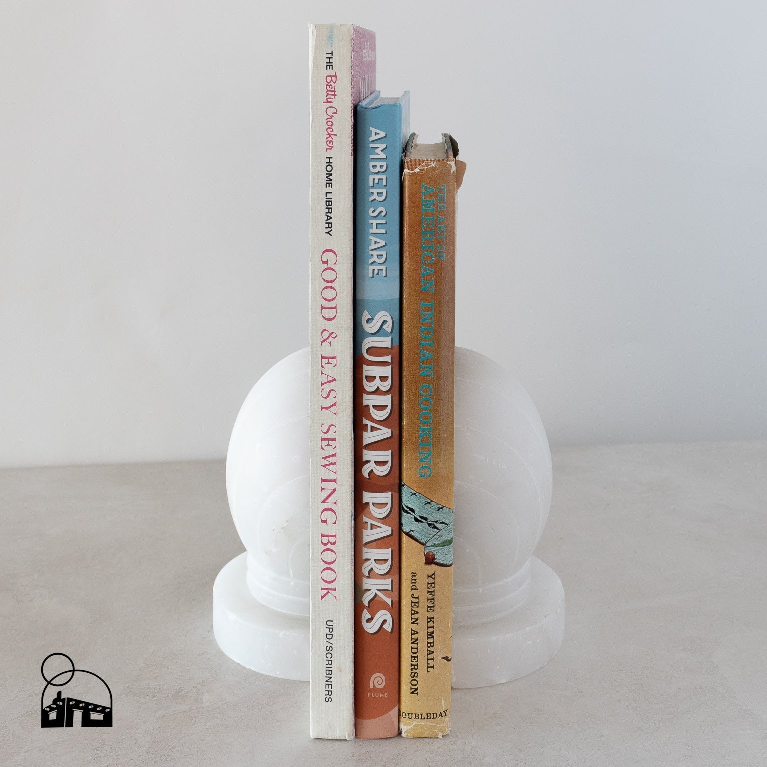 Handcarved White Stone Bookends - Homekeep Studio