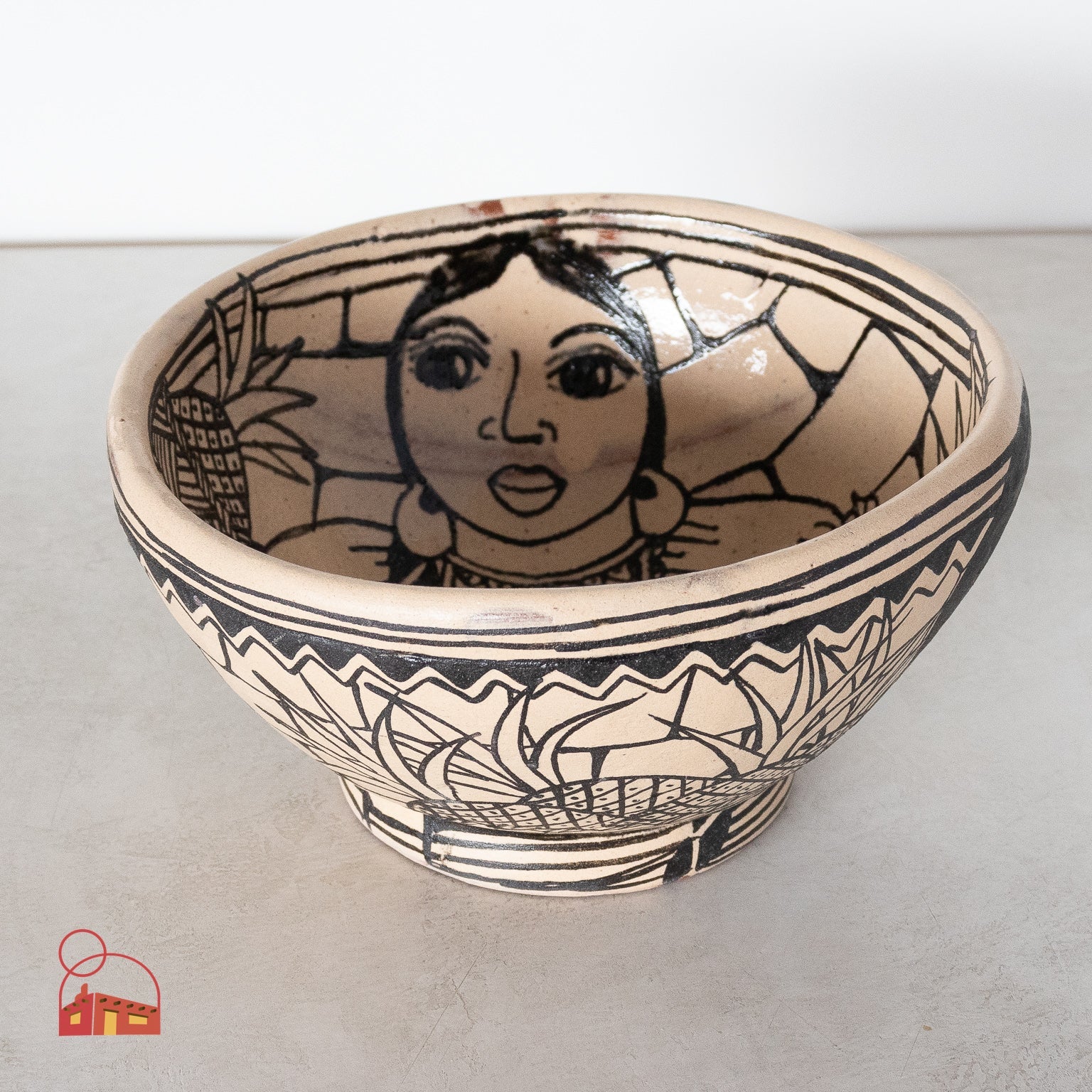 Handcrafted Mexican Ceramic Bowl by Angelica Morales Gamez – Bold, Traditional Artwork - Homekeep Studio