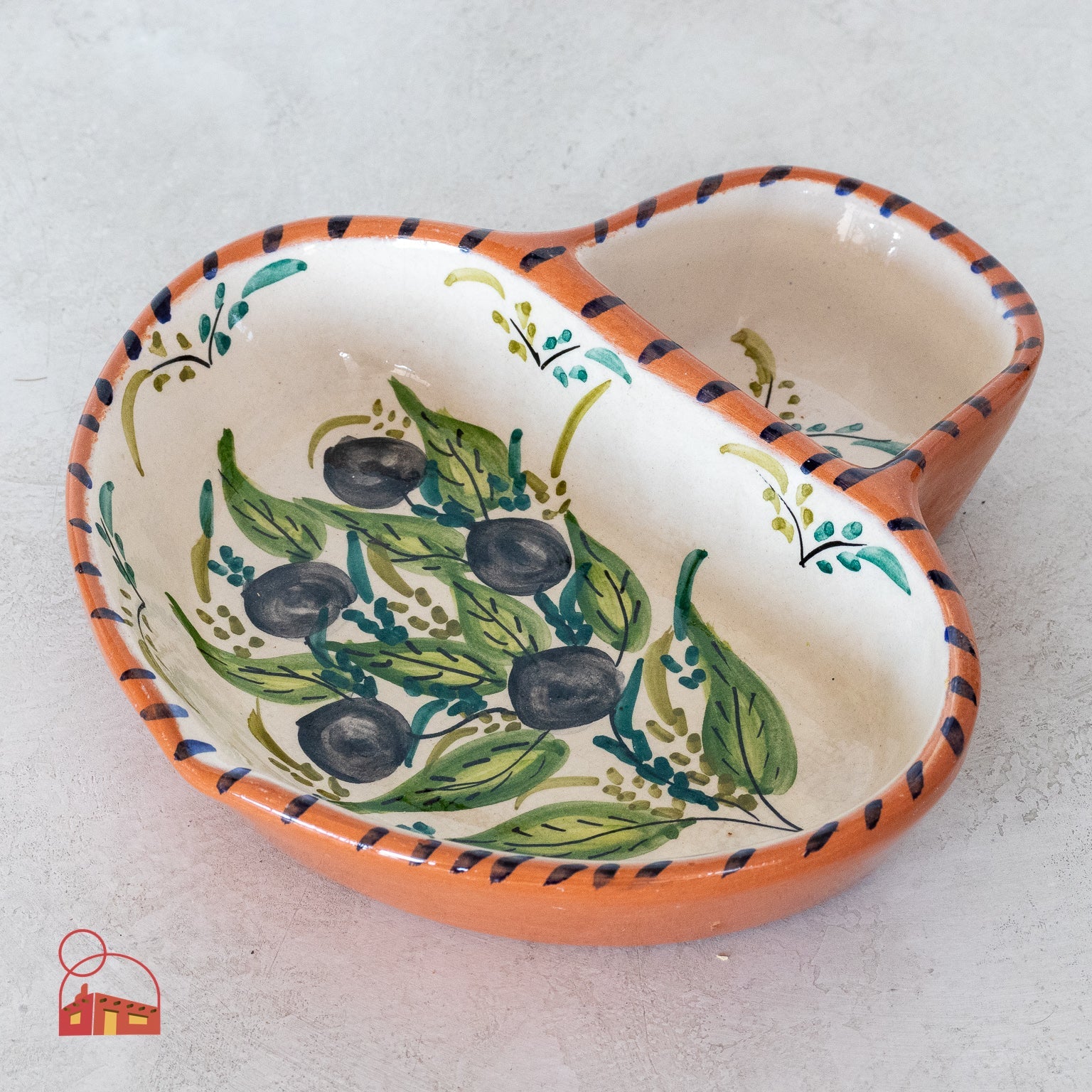 Handcrafted Portuguese Ceramic Olive Dish - Artisanal Pottery by Olaria Polido & Filhos - Homekeep Studio