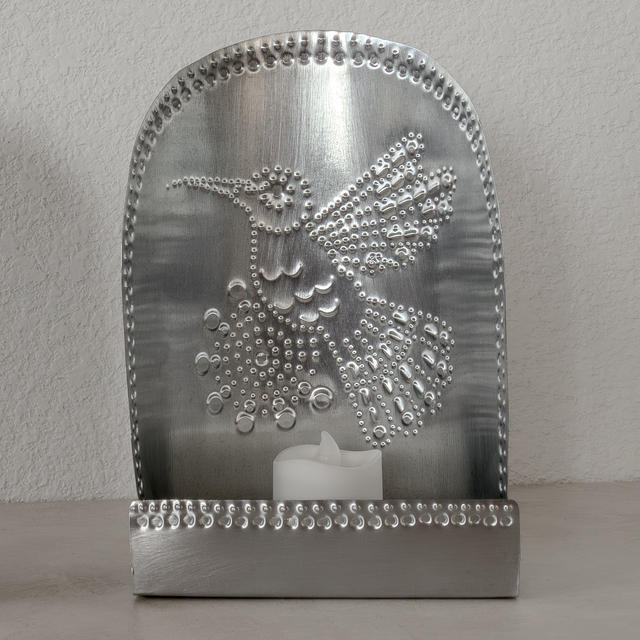 Hummingbird Punched Tin Candle Holder - Homekeep Studio