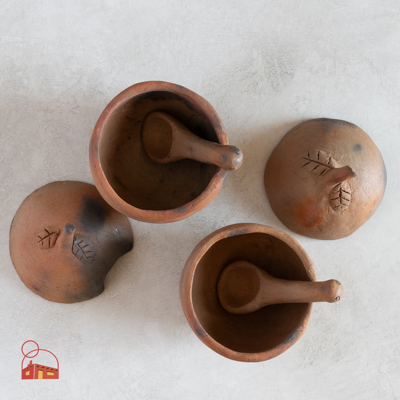 Mexican Clay Apple Dish with Spoon - Homekeep Studio