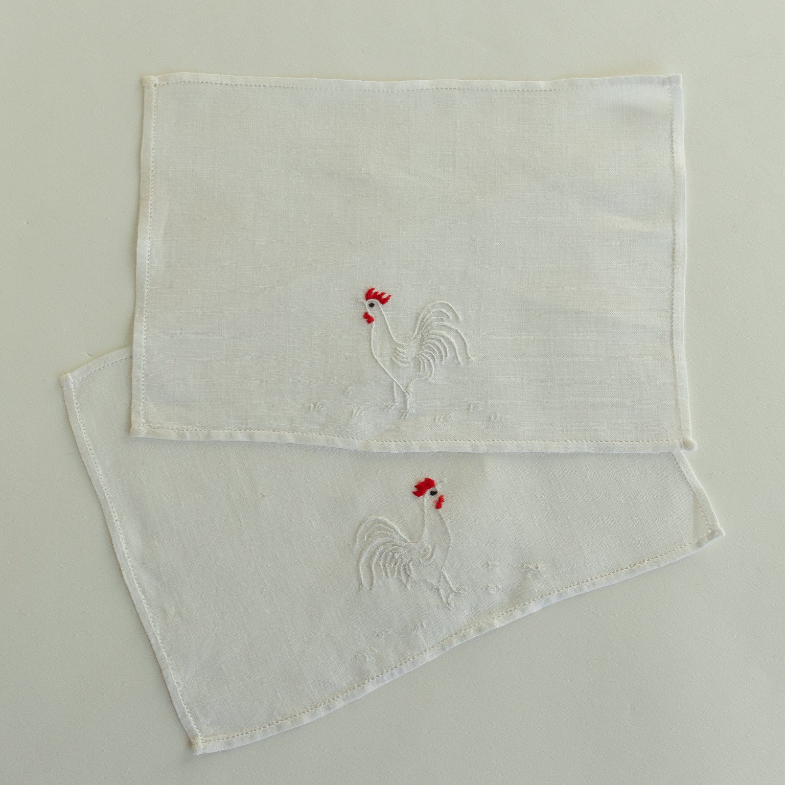 Rooster White Cocktail Napkin Set - Homekeep Studio