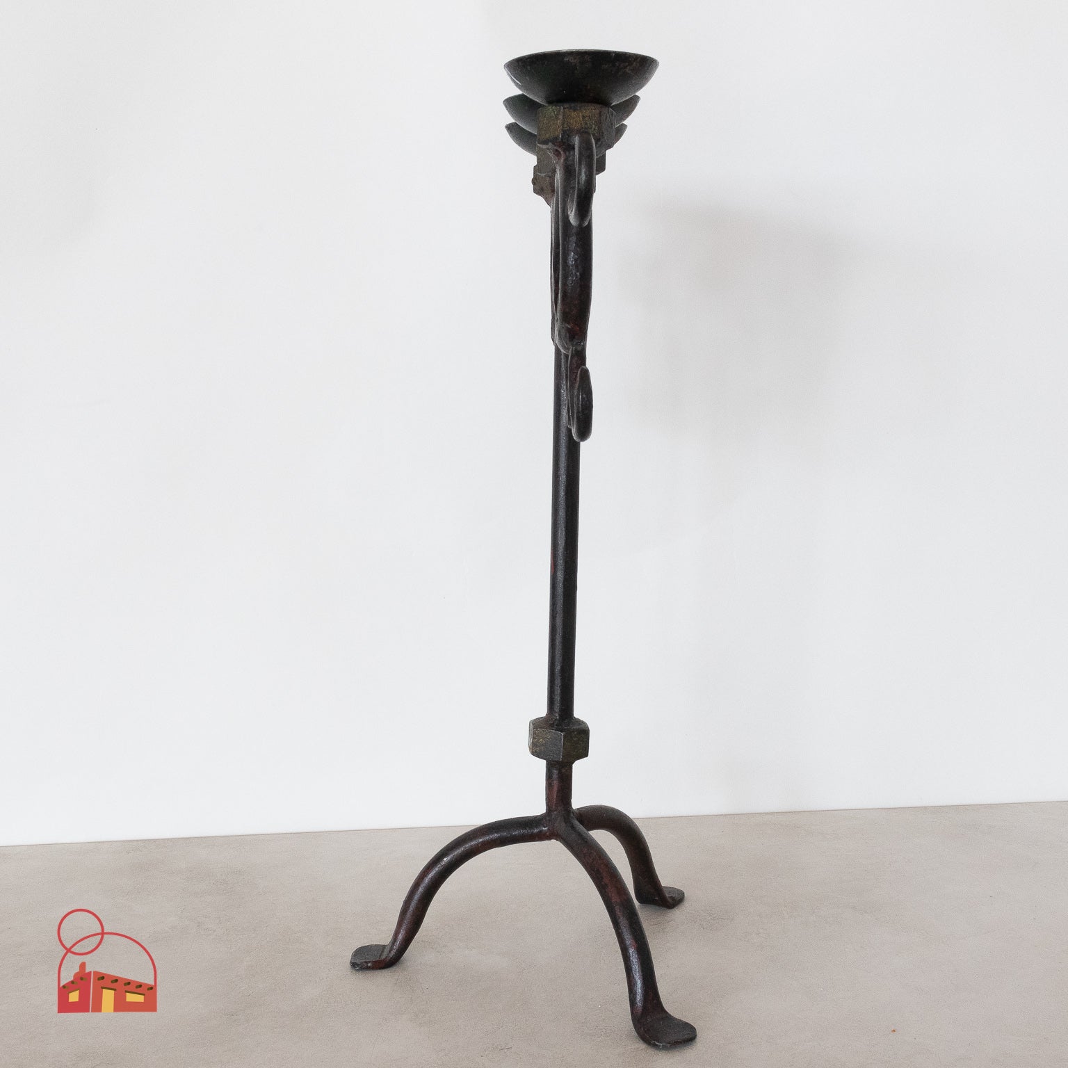 Rustic Wrought Iron Three - Arm Candelabra - Homekeep Studio