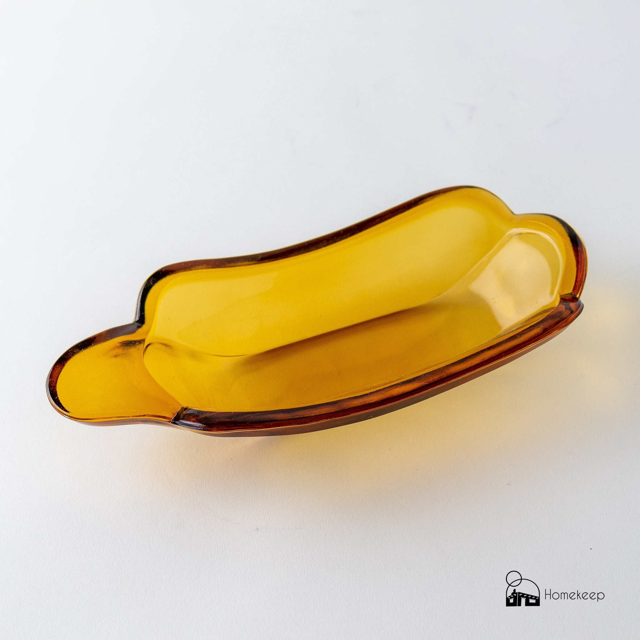 Set of 4 Vintage Amber Glass Banana Split Dishes - Homekeep Studio