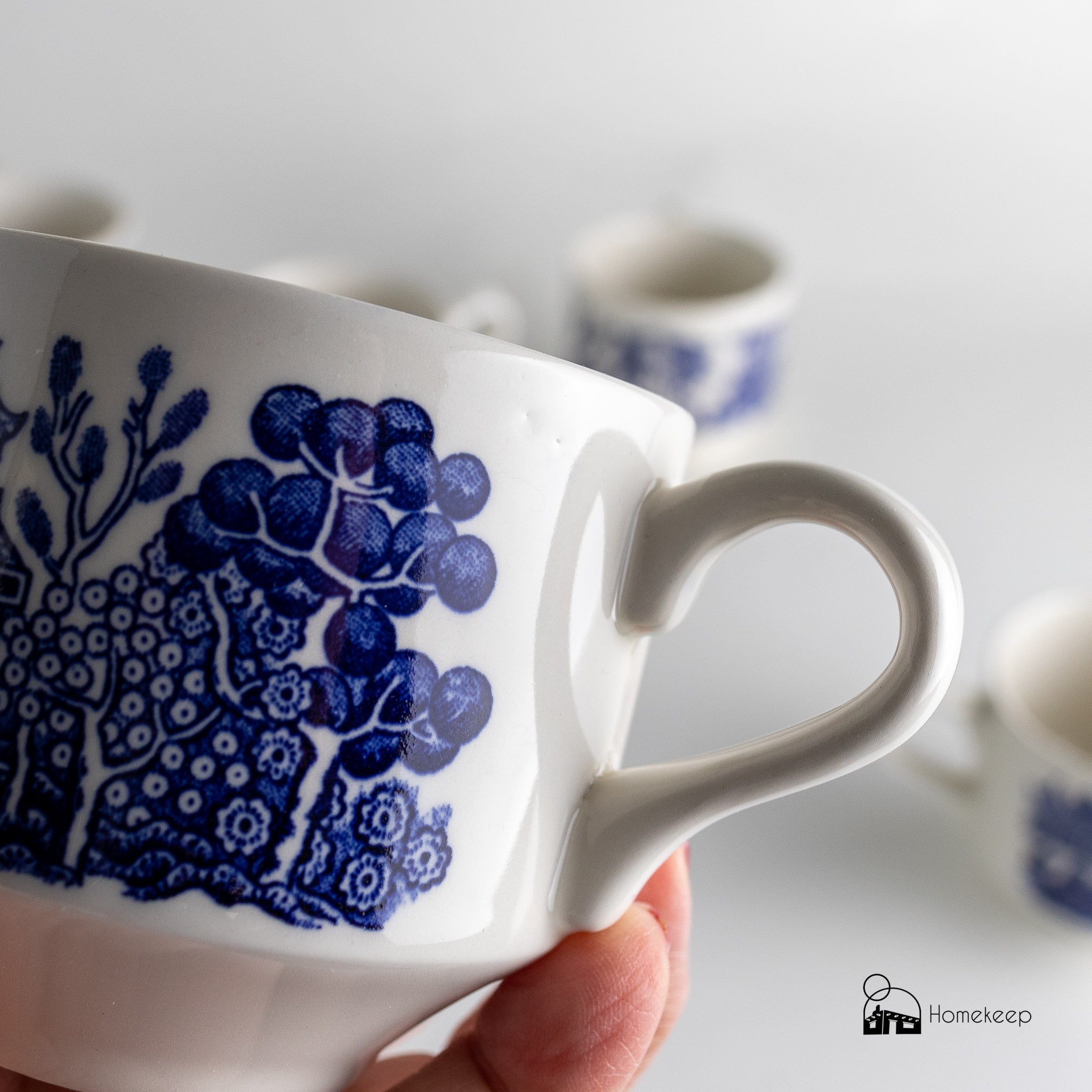 Set of Churchill Blue Willow Stacking Teacups - Homekeep Studio