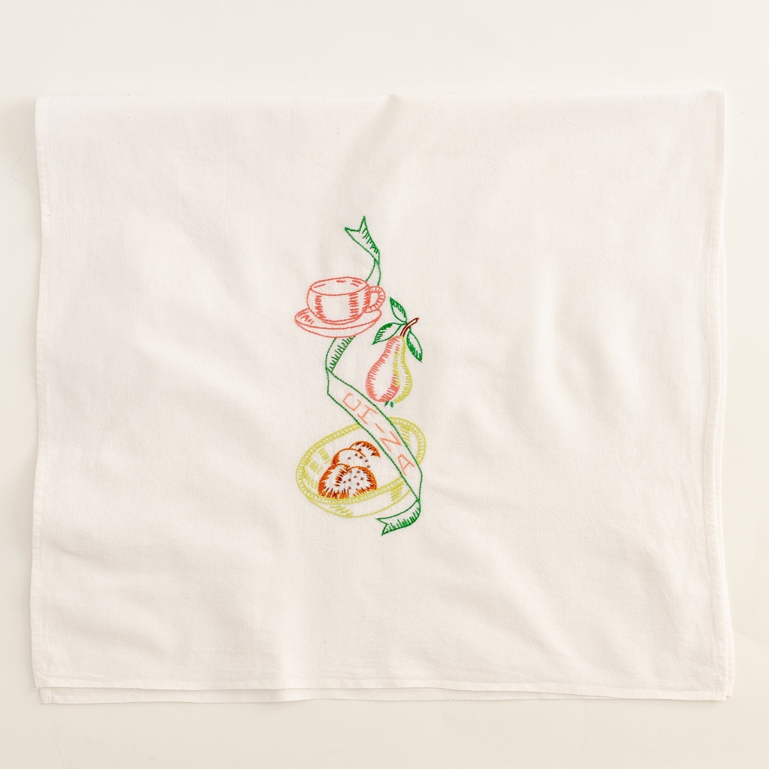 Set of Three Vintage Embroidered Kitchen Towels - Homekeep Studio