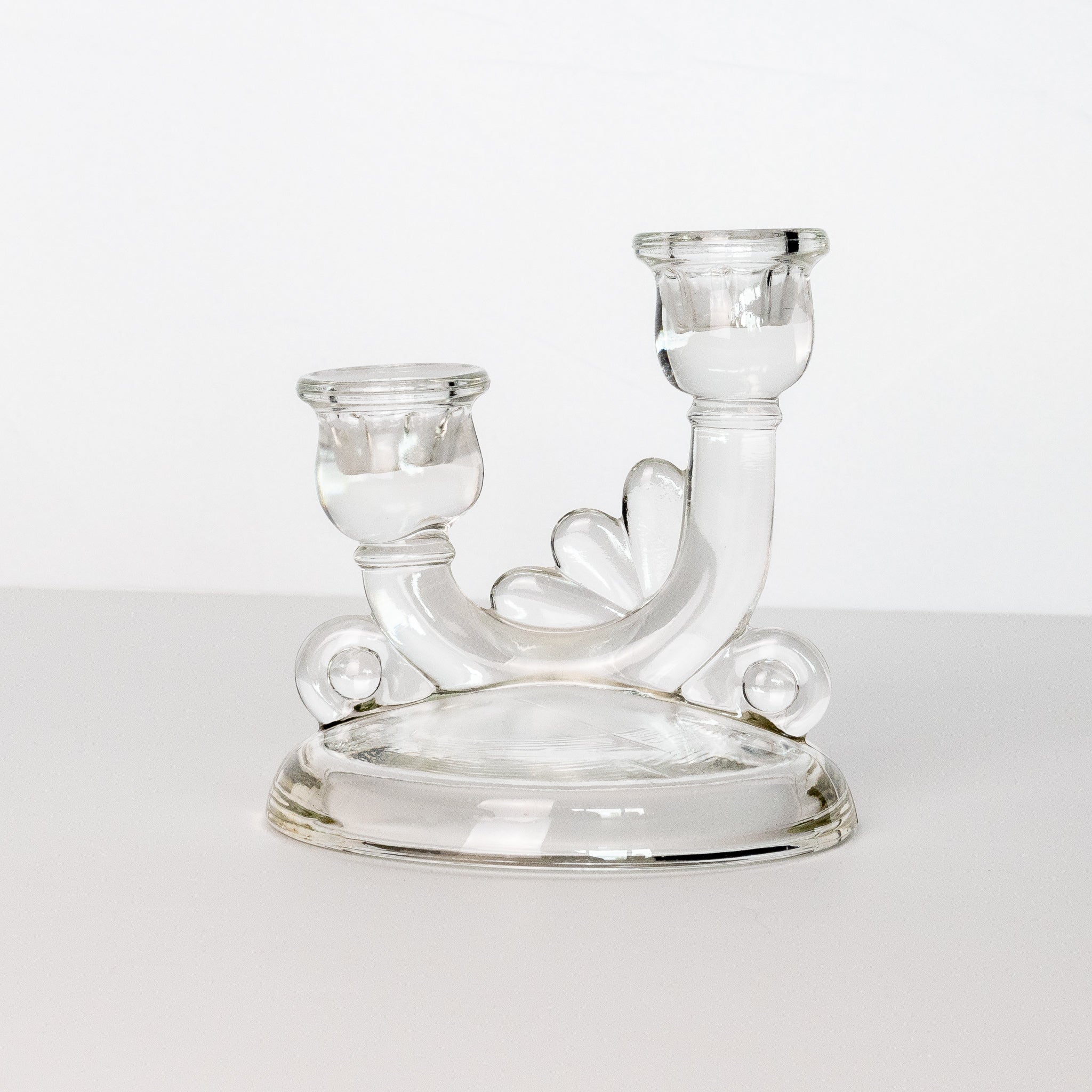 Two - Candle Glass Taper Candleholder - Homekeep Studio