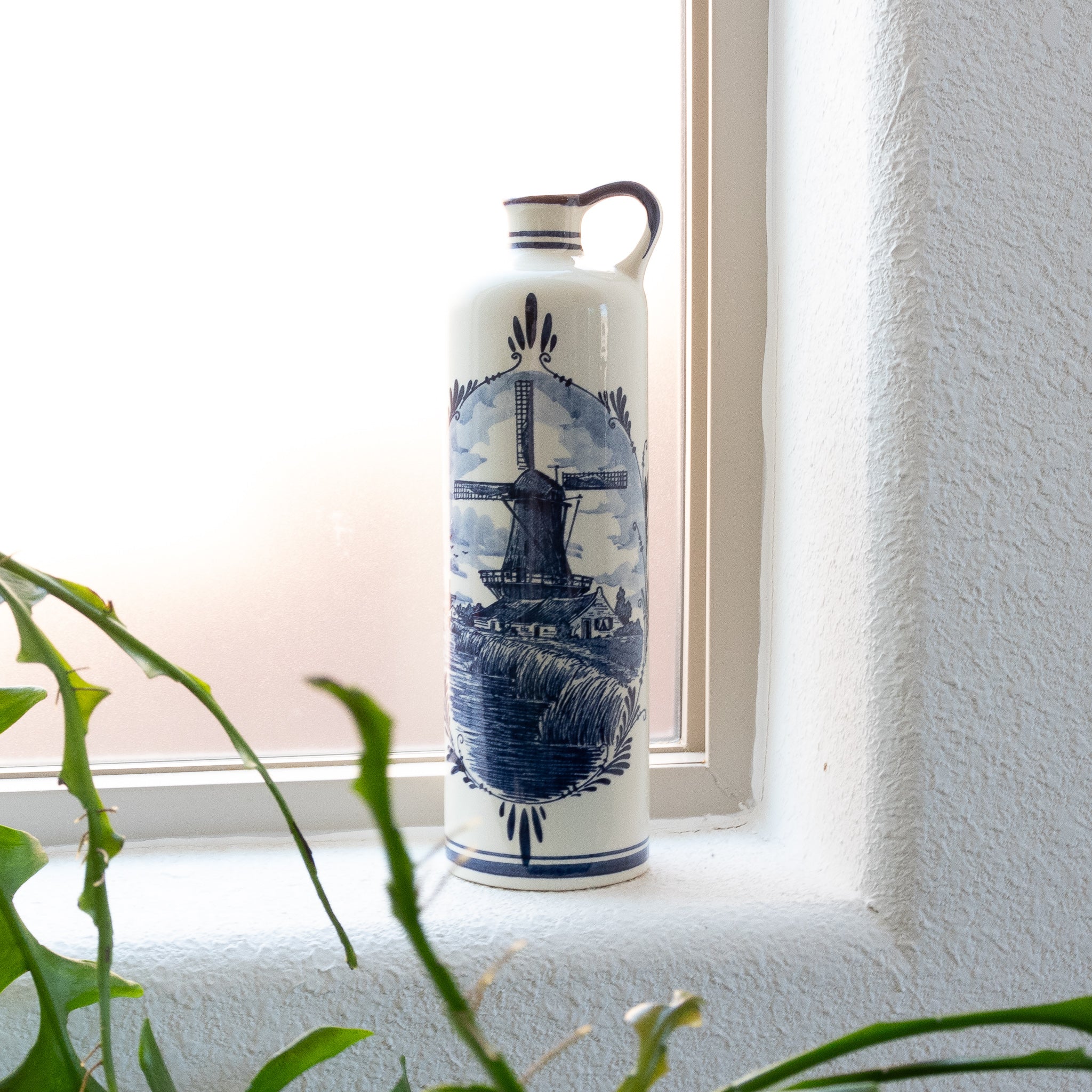 Vintage Blue Delft Bols Hand - Painted Bottle - Homekeep Studio