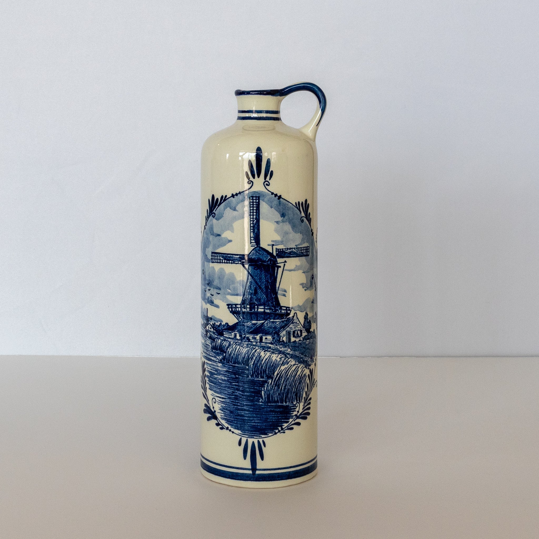 Vintage Blue Delft Bols Hand - Painted Bottle - Homekeep Studio