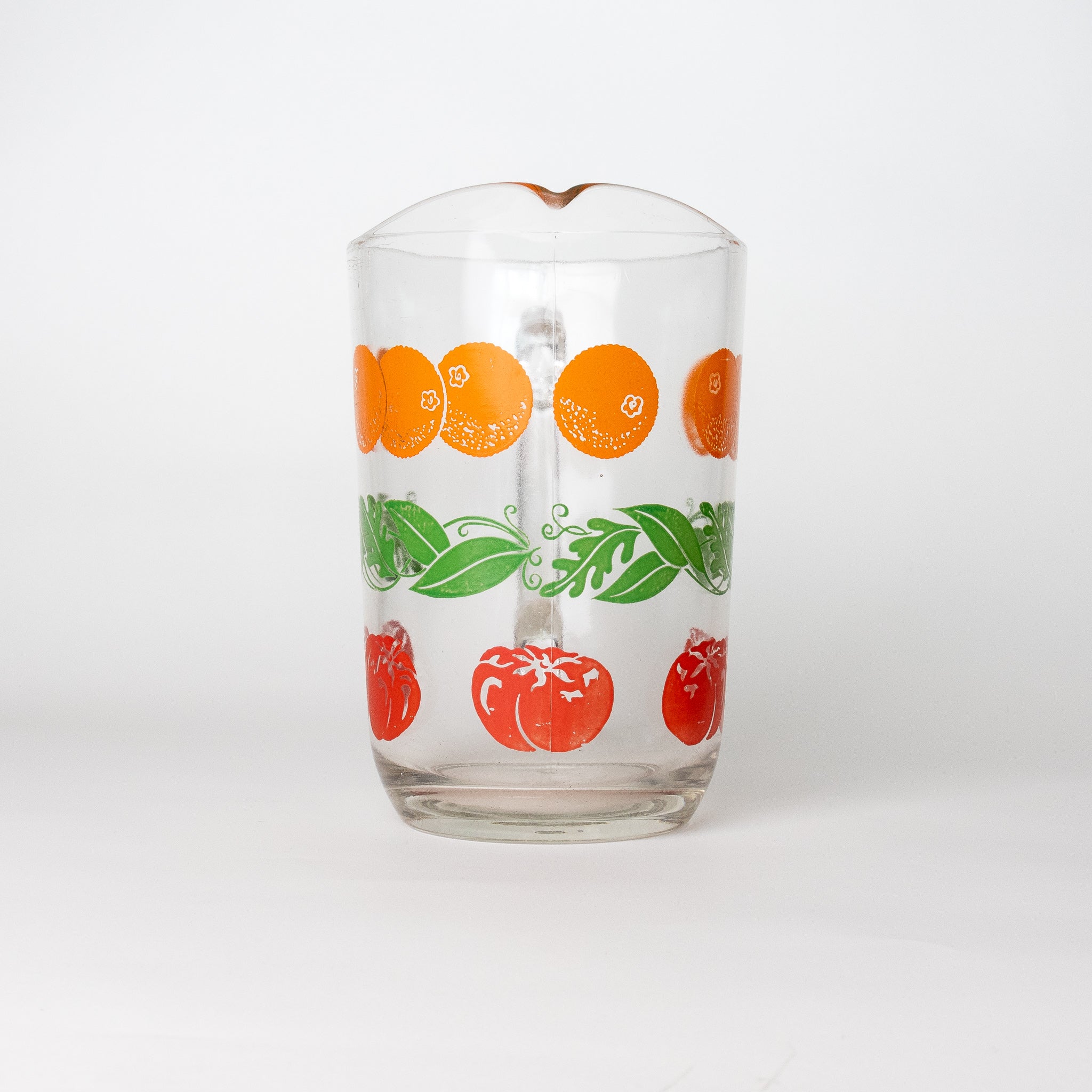 Vintage Glass Juice Pitcher with Fruit Motif - Homekeep Studio