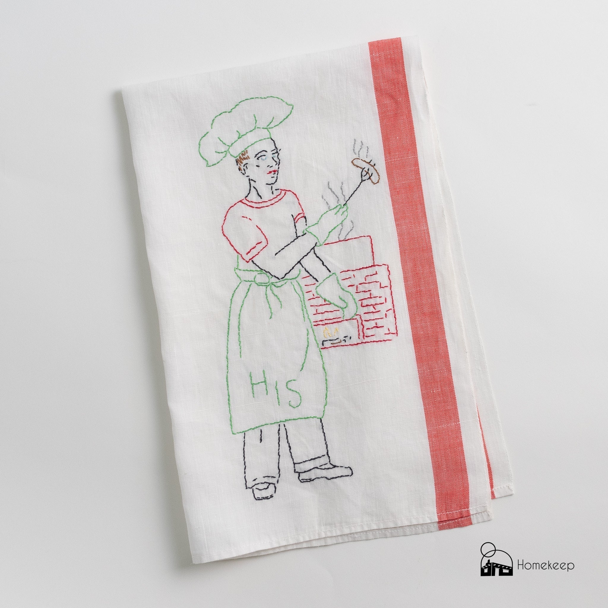 Vintage "His" Kitchen Towel with Chef Design - Homekeep Studio