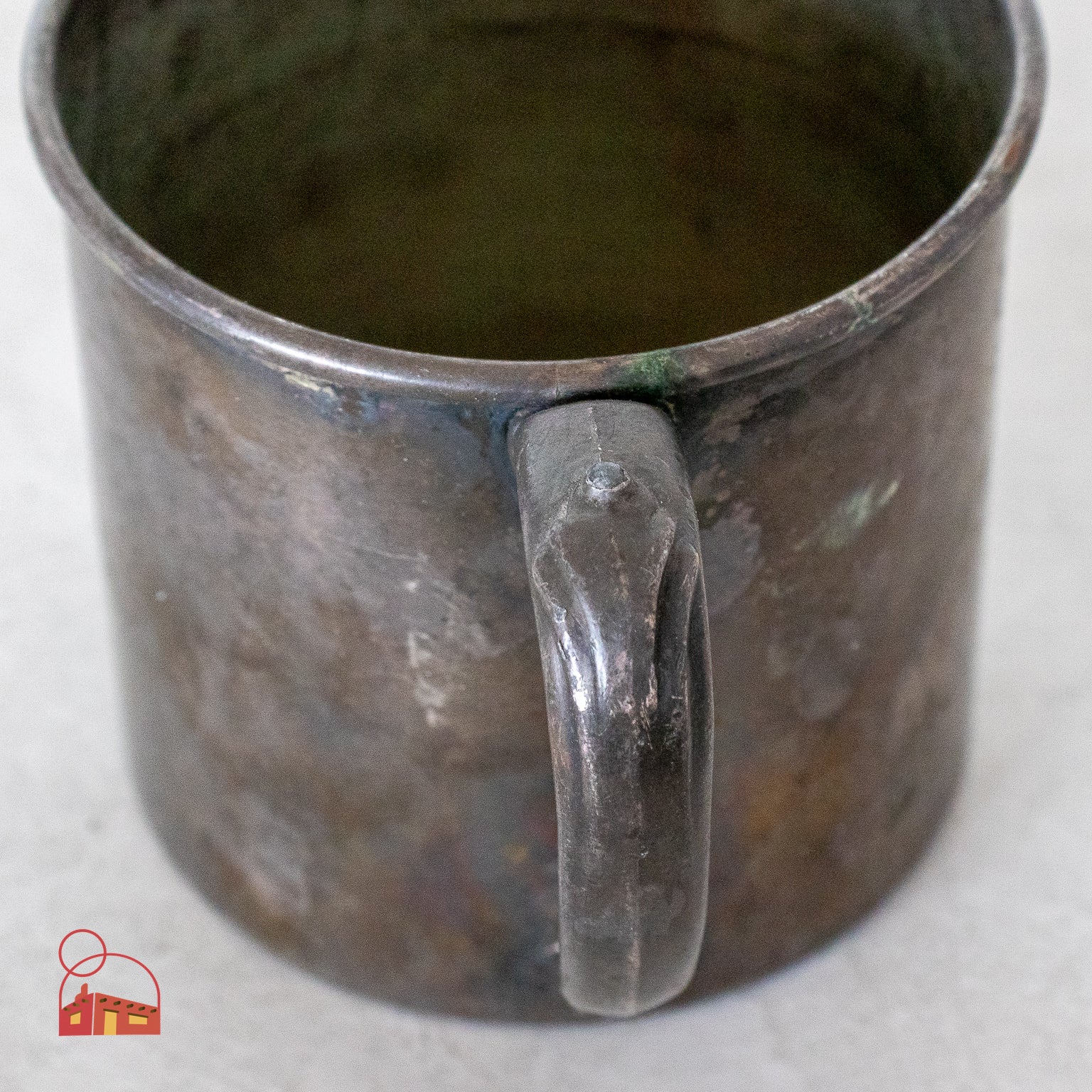 Vintage Silver Plate Mug with Patina - "Jimmy Dean" Engraved - Homekeep Studio