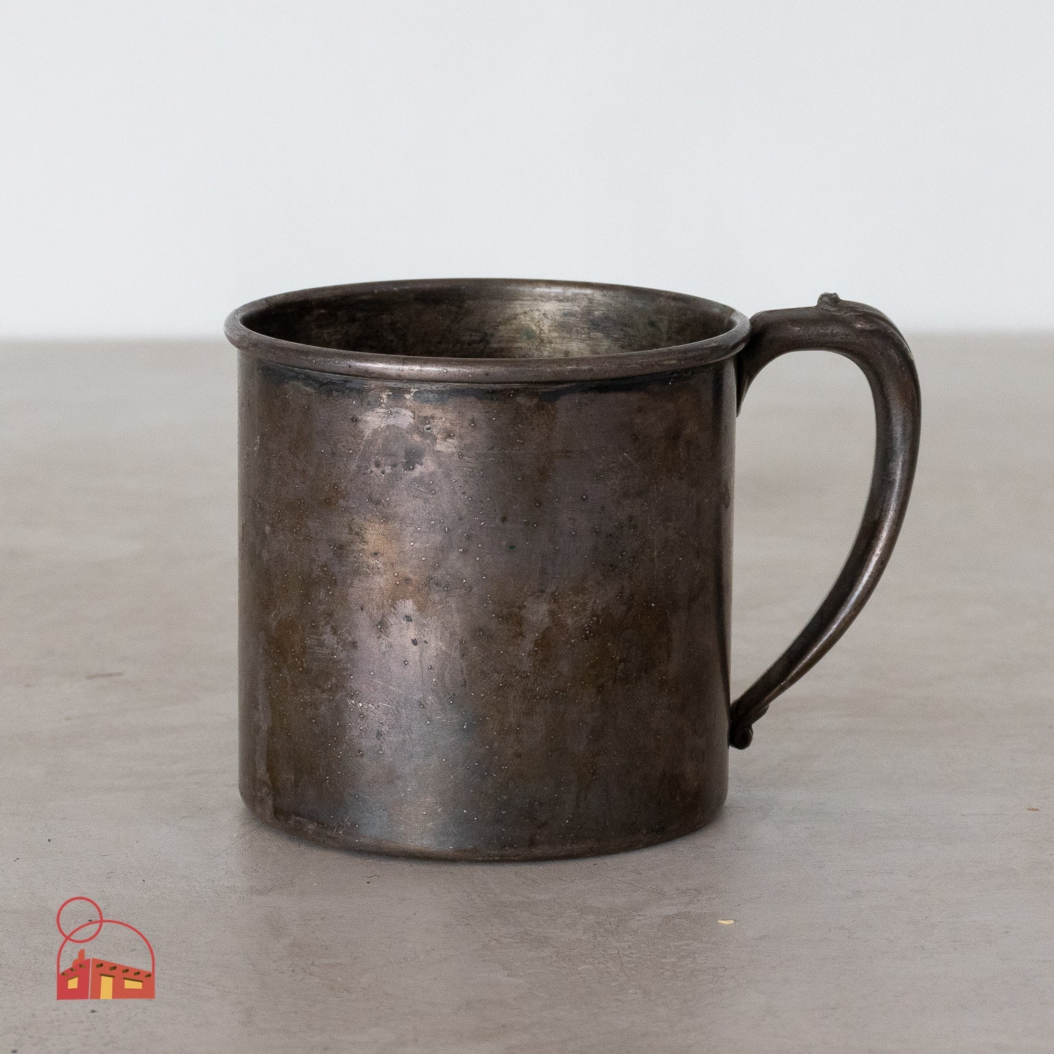 Vintage Silver Plate Mug with Patina - "Jimmy Dean" Engraved - Homekeep Studio