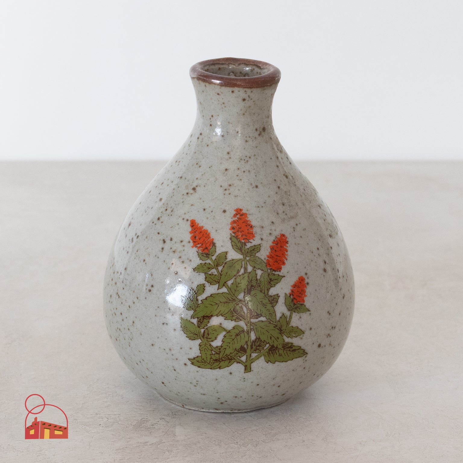 Vintage Takahashi Speckled Stoneware Vase - Homekeep Studio