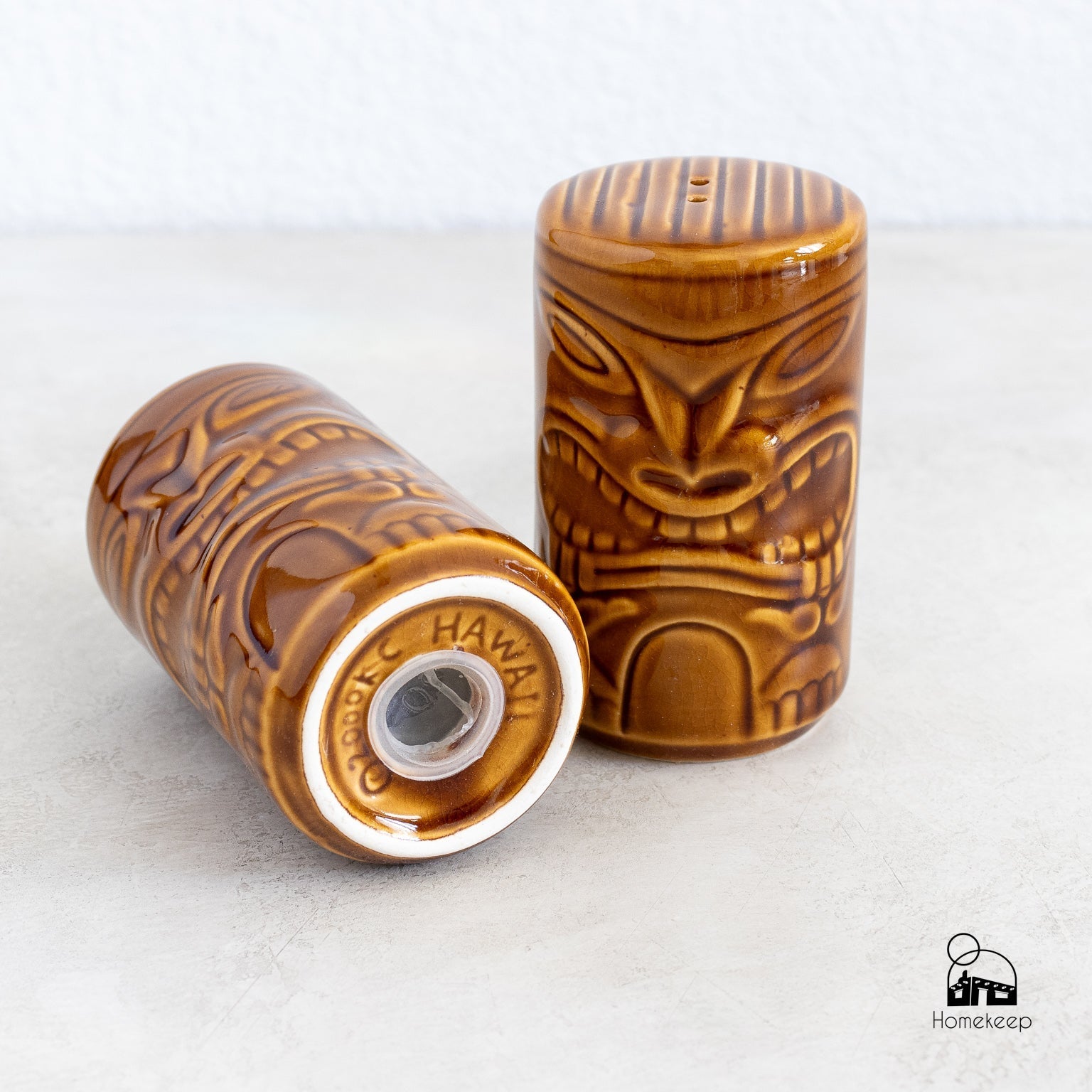 Vintage Tiki Ceramic Salt and Pepper Shakers - Homekeep Studio