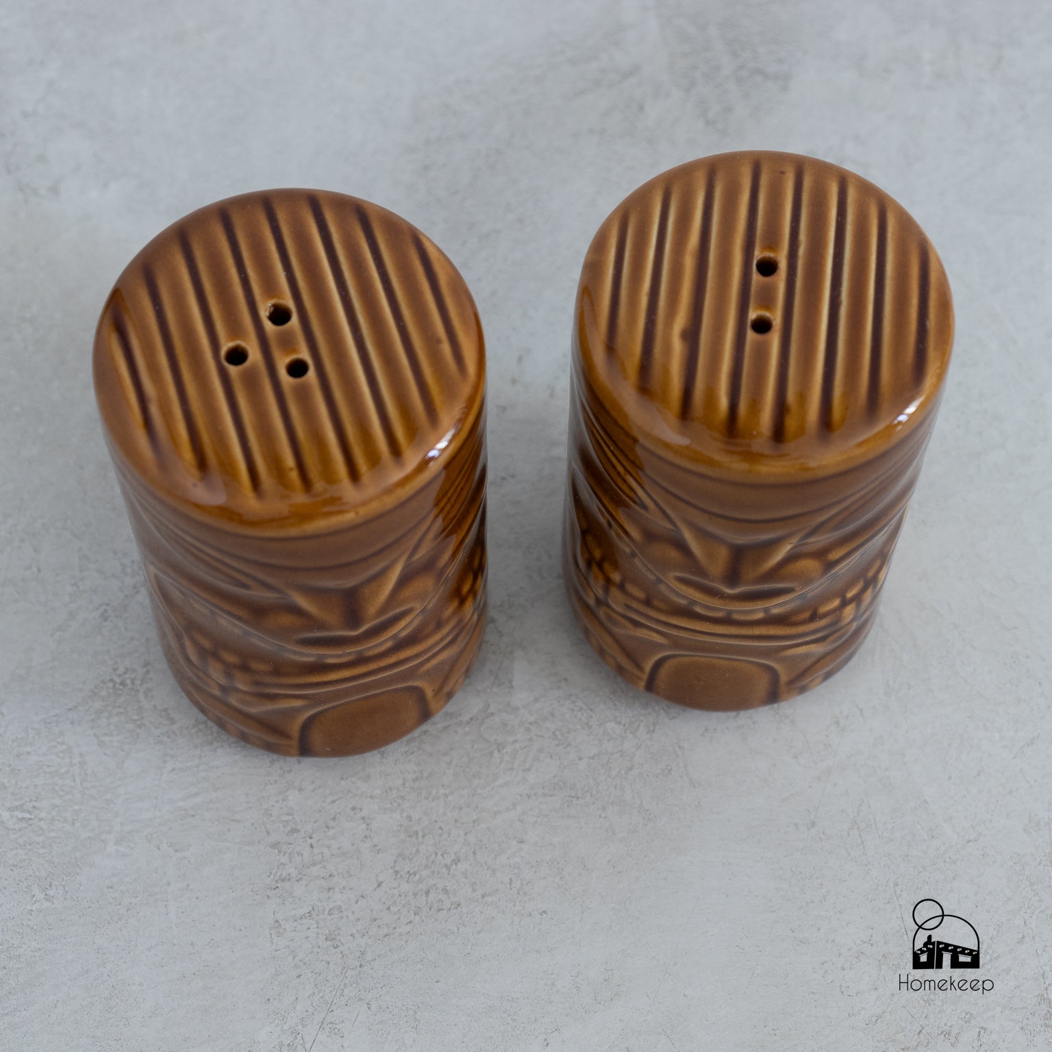 Vintage Tiki Ceramic Salt and Pepper Shakers - Homekeep Studio