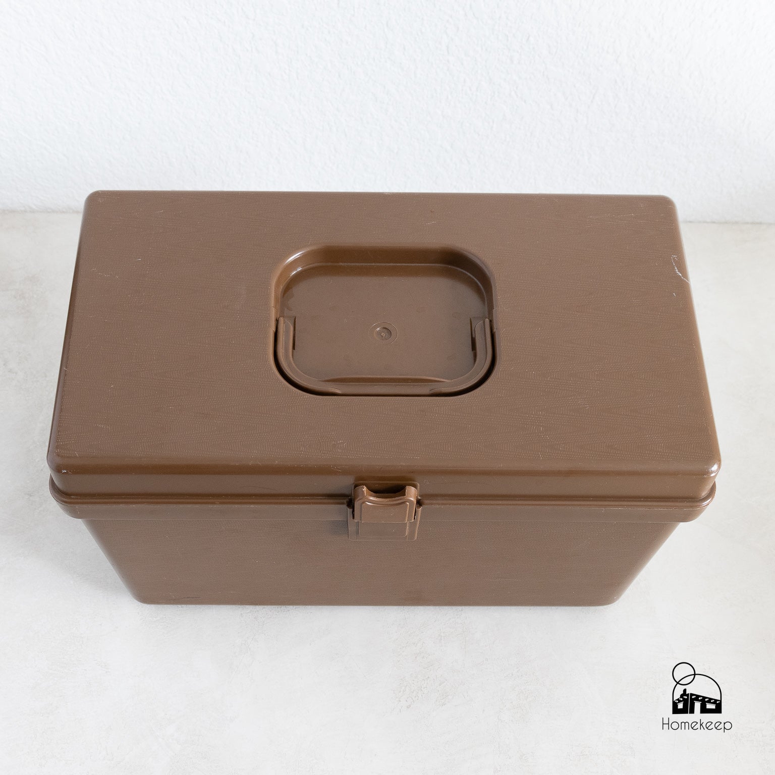 Vintage Wilson Wil - Hold Brown Plastic Sewing Box with Tray - Homekeep Studio